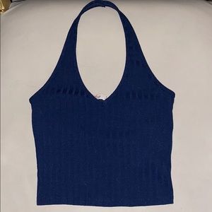 Blue halter top